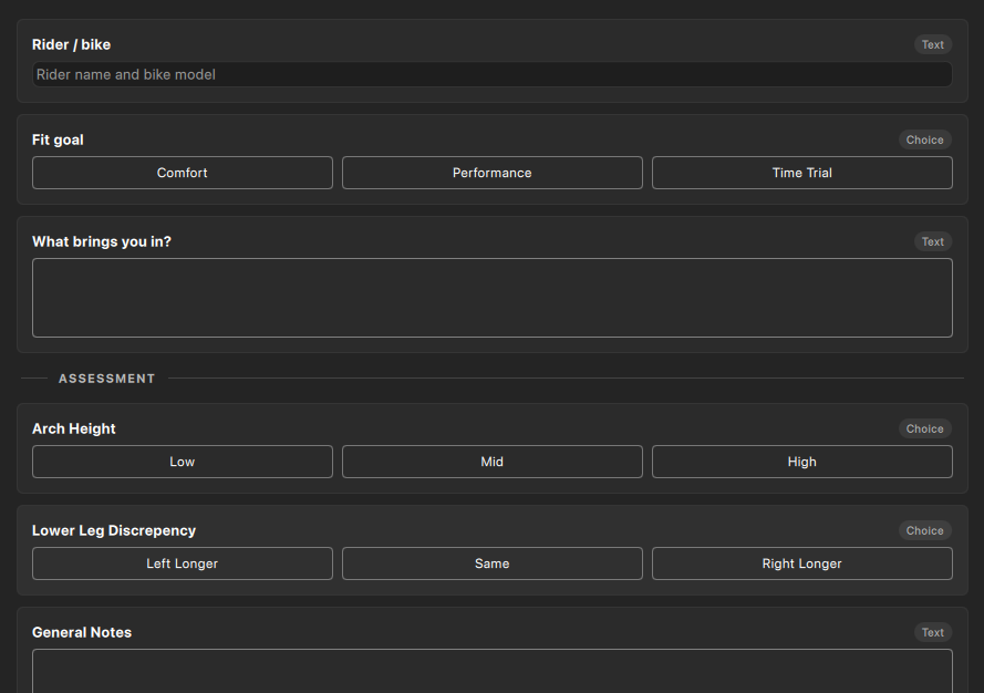 Metrics Screen